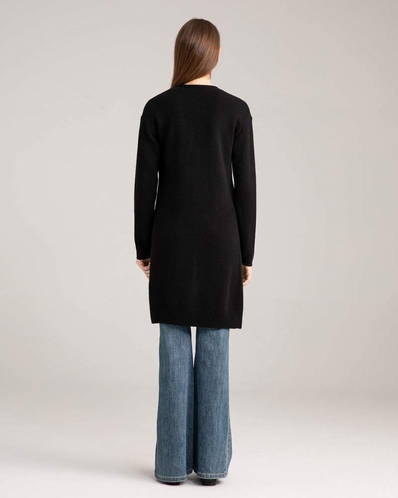 State Cashmere Long Sweater Cardigan Women 100% Pure Cashmere Cardigan with Pockets Cashmere Cardigans for Women (Black, Large) - Image 5